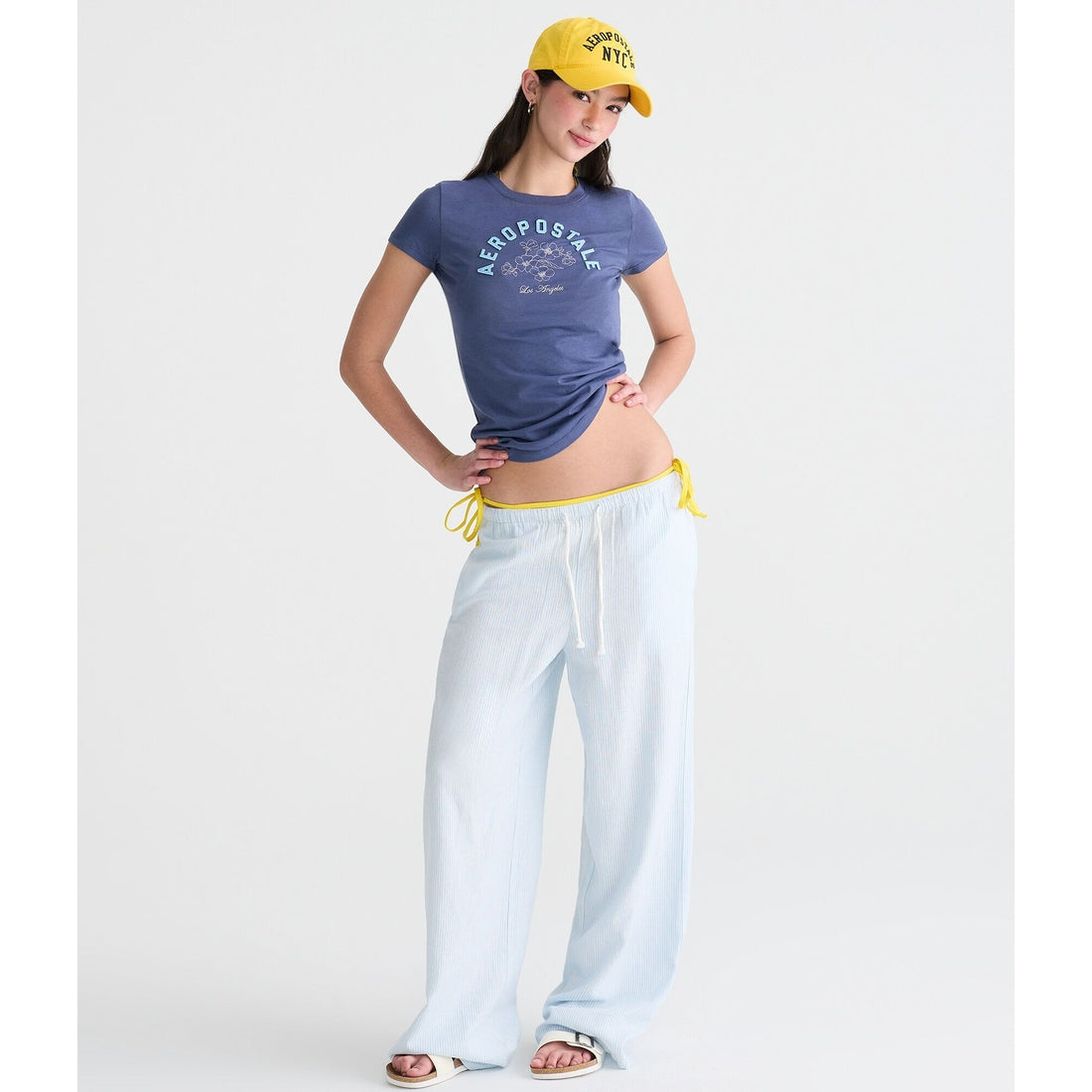 Aeropostale Flowers Applique Graphic Tee