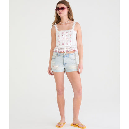 Premium Seriously Stretchy High-Waisted Denim Midi Shorts