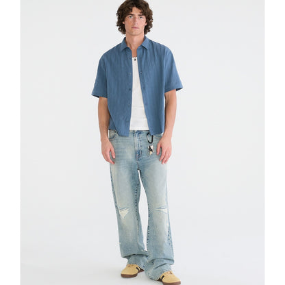 Textured Windowpane Boxy Shirt