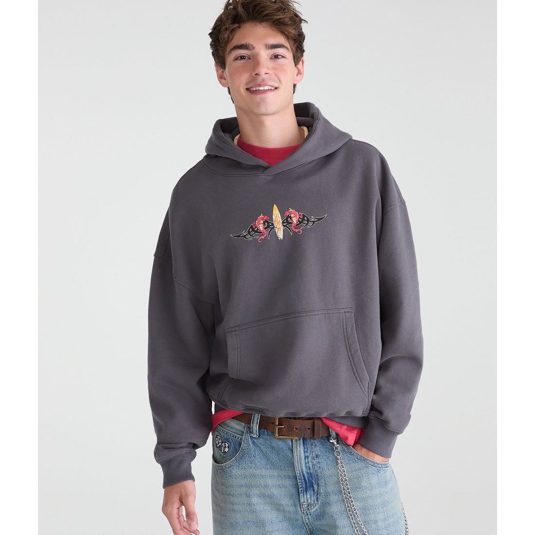 Quiksilver Dragon Tattoo Boxy Pullover Hoodie