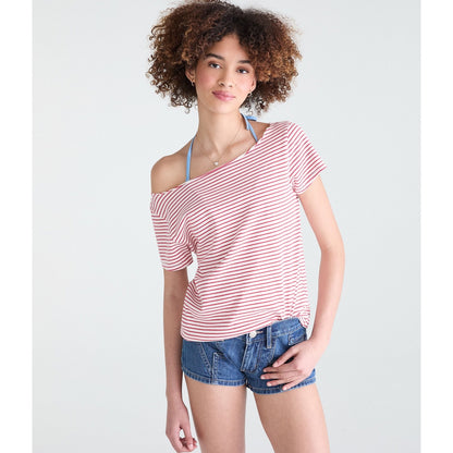 Seriously Soft Striped Off-The-Shoulder Vintage Fit Tee