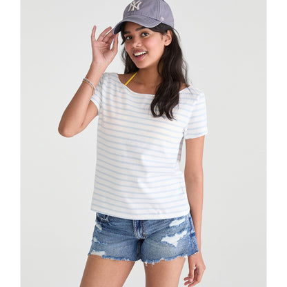 Seriously Soft Striped Off-The-Shoulder Vintage Fit Tee