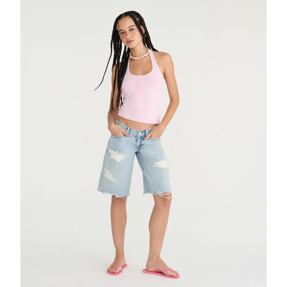 Seriously Soft Beaded Hibiscus Everyday Halter Top