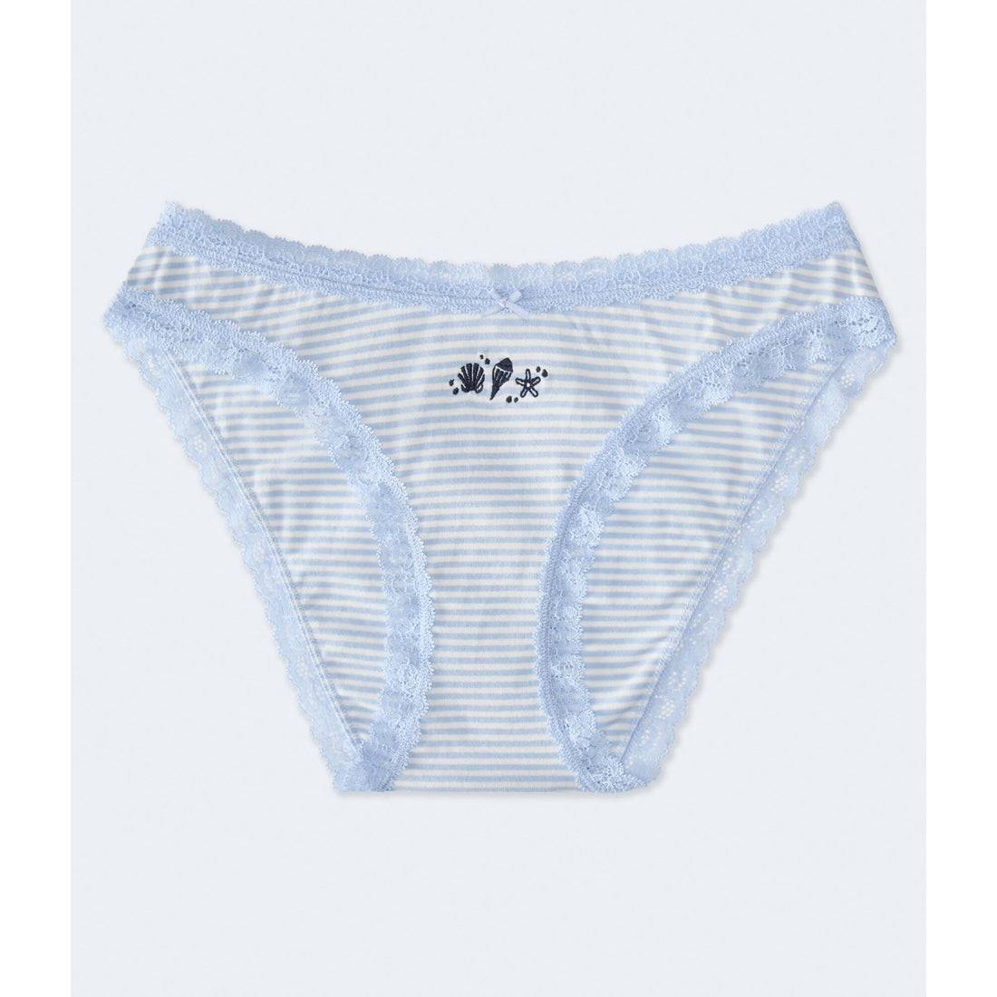 Seashells Low-Rise Lace-Trim Bikini
