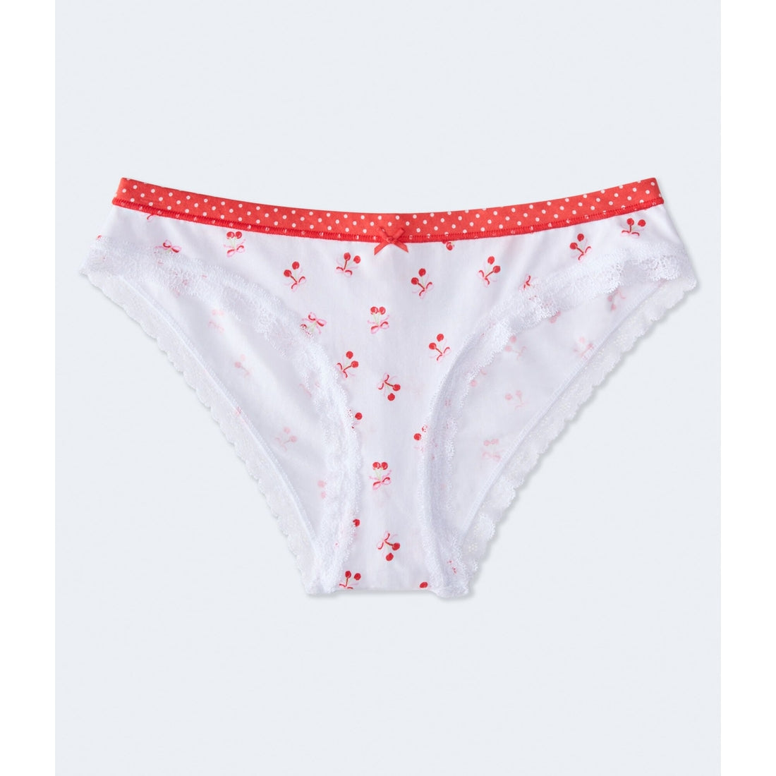 Cherry Bow Lace-Trim Cheeky