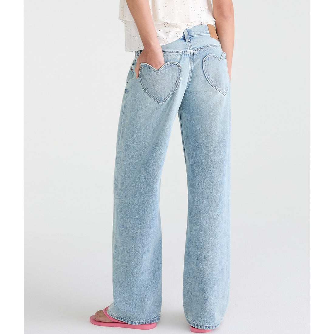 Super Low-Rise Baggy Wide Leg Heart Pocket Jean