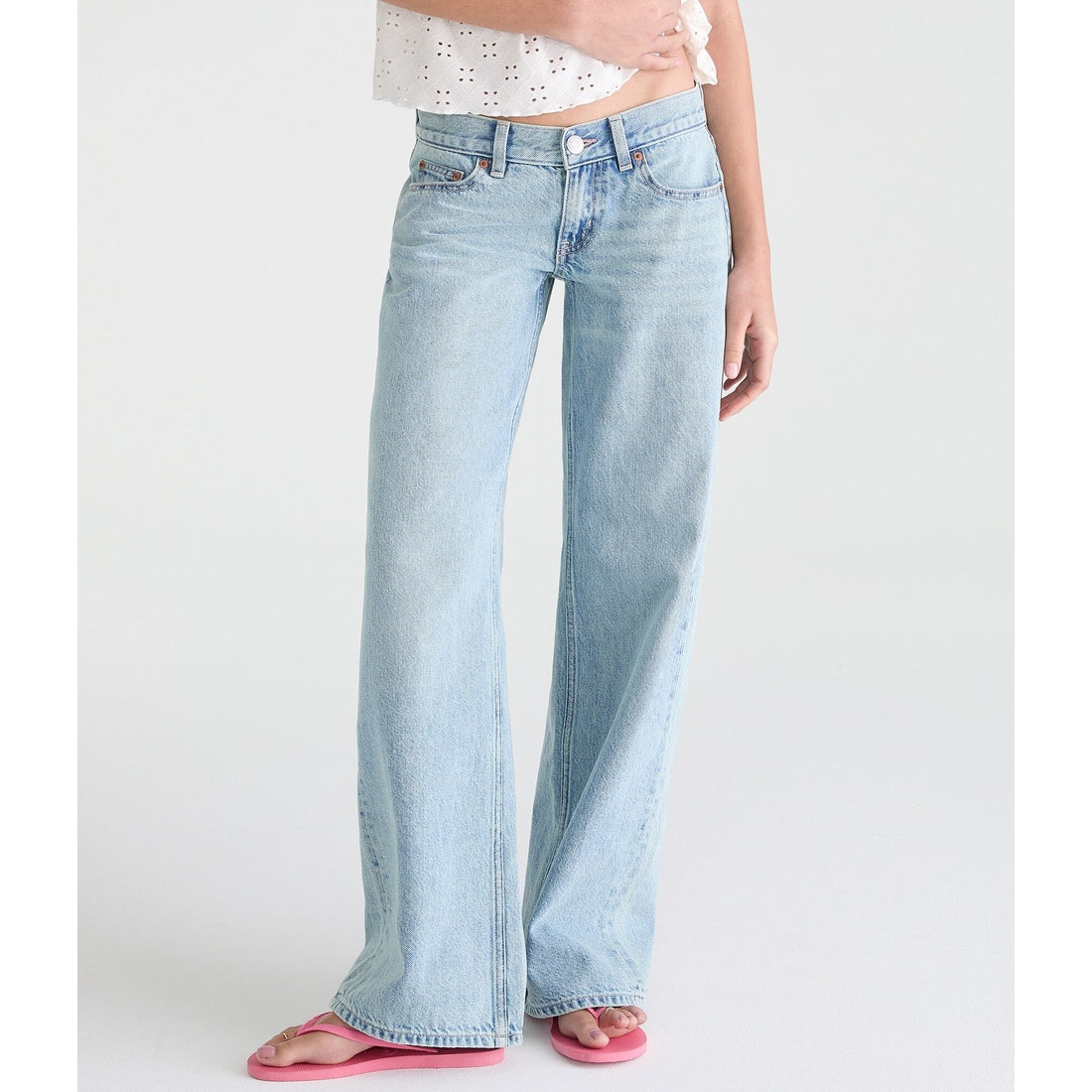 Super Low-Rise Baggy Wide Leg Heart Pocket Jean