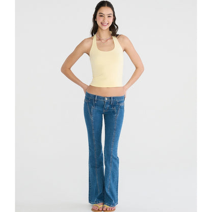 Super Low-Rise Flare Lightning Bolt Jean