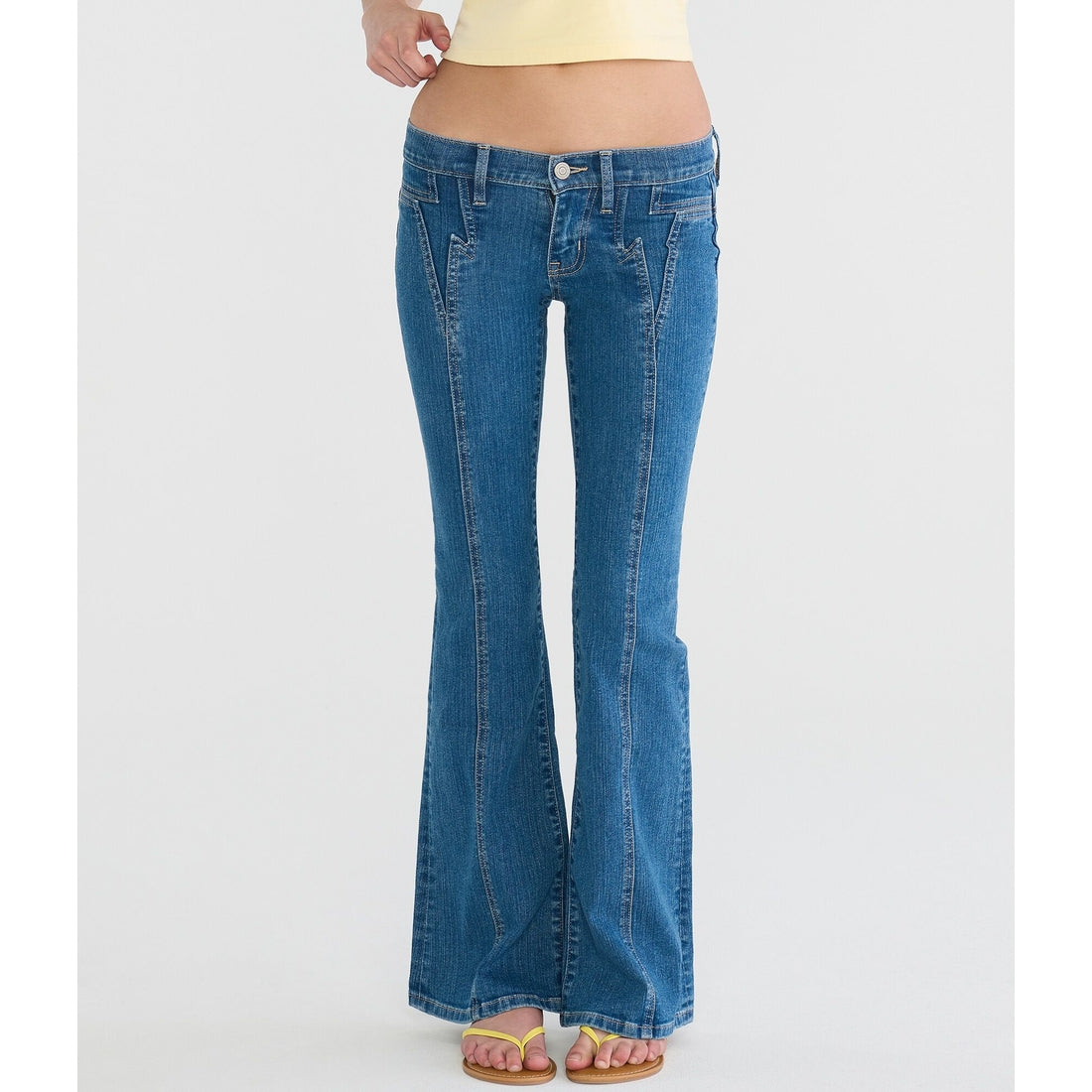 Super Low-Rise Flare Lightning Bolt Jean