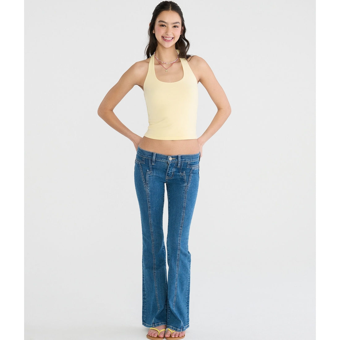 Super Low-Rise Flare Lightning Bolt Jean