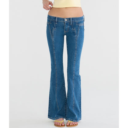 Super Low-Rise Flare Lightning Bolt Jean