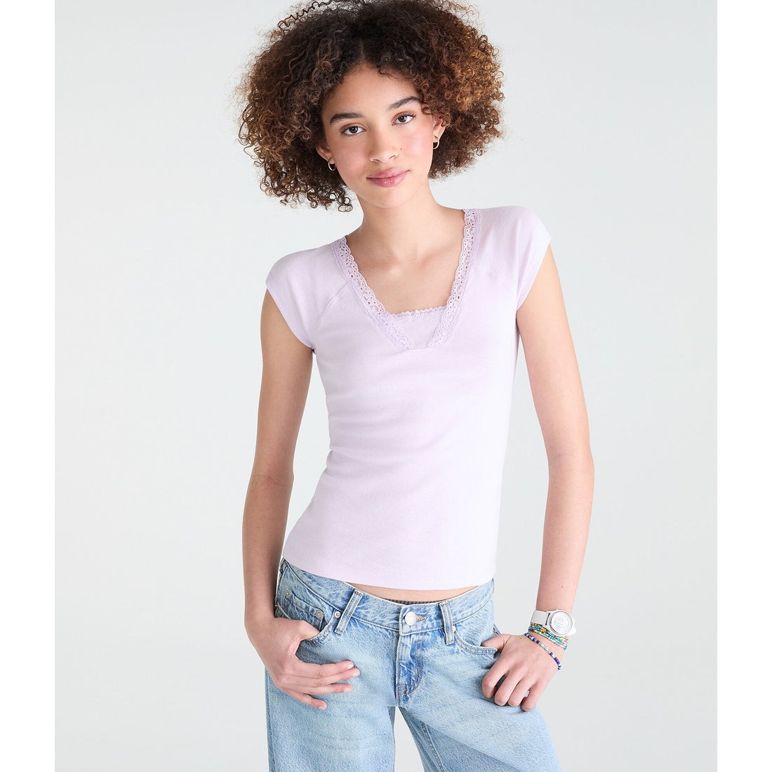 Lace V-Neck Tee