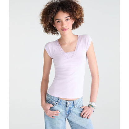 Lace V-Neck Tee