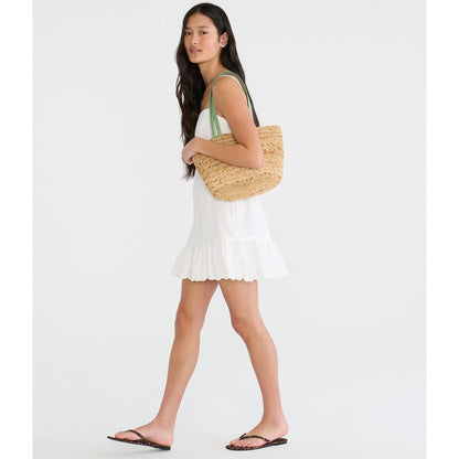 Solid Square-Neck Lace Inset Mini Dress