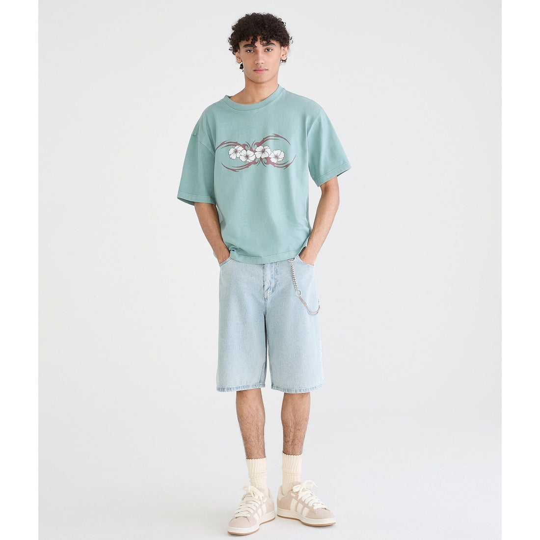 Floral Tattoo Boxy Graphic Tee