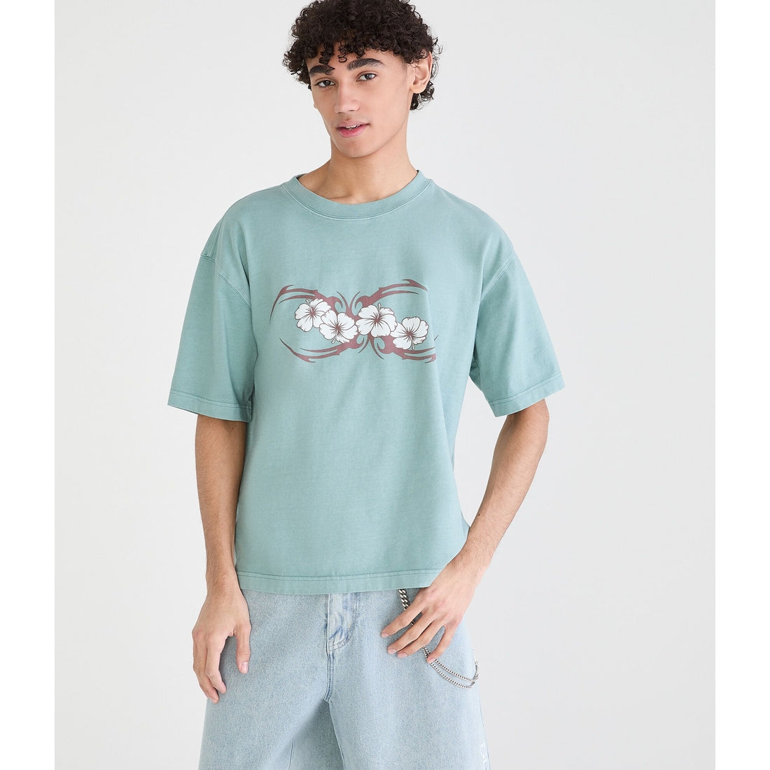 Floral Tattoo Boxy Graphic Tee