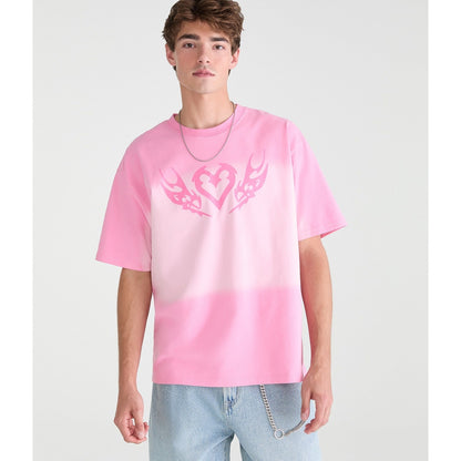 Heart Tattoo Tie-Dye Graphic Tee