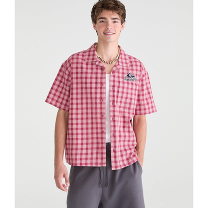 Quiksilver Logo Microplaid Camp Shirt