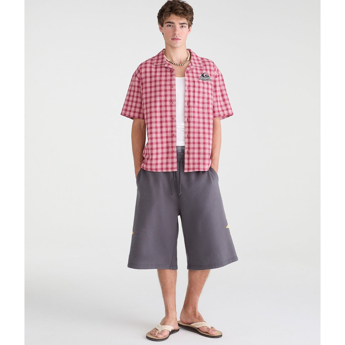 Quiksilver Logo Microplaid Camp Shirt