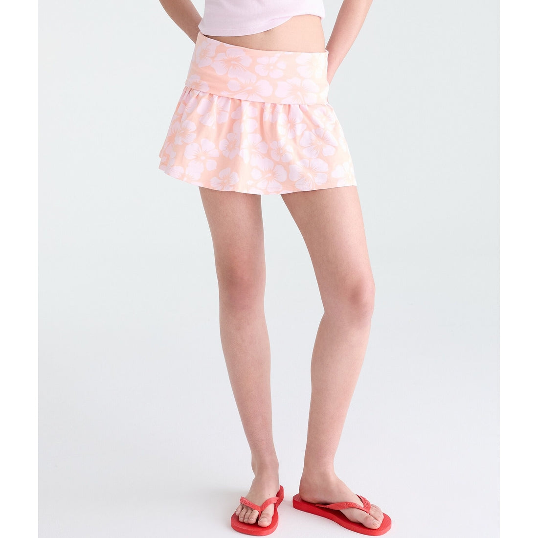Roxy Hibiscus Fold-Over Mini Skirt