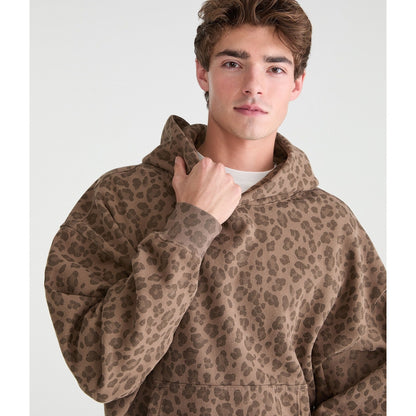 Cloud Soft Leopard Print Boxy Pullover Hoodie
