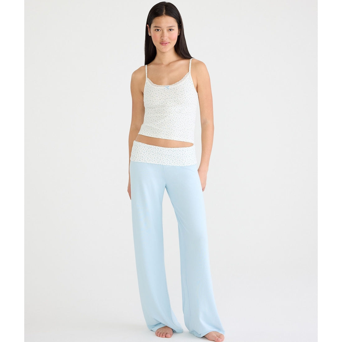 Print Fold-Over Sleep Pants
