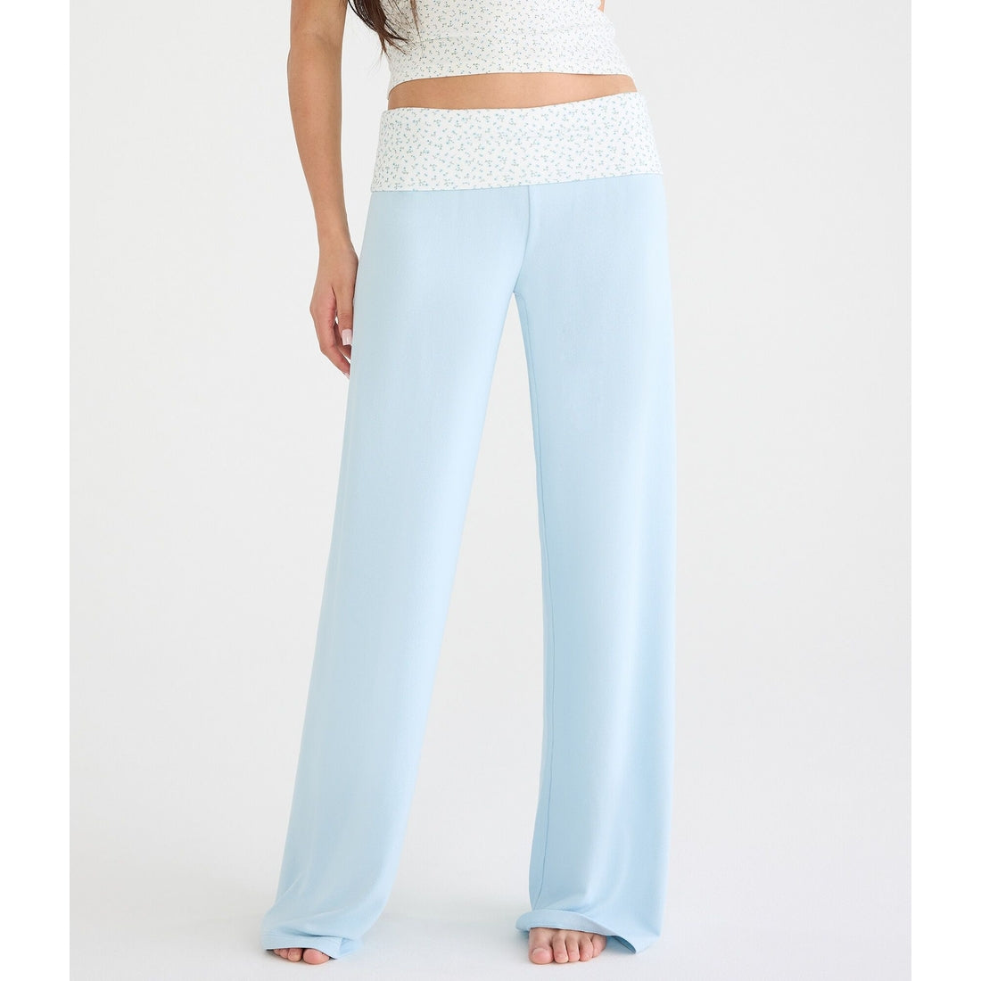 Print Fold-Over Sleep Pants