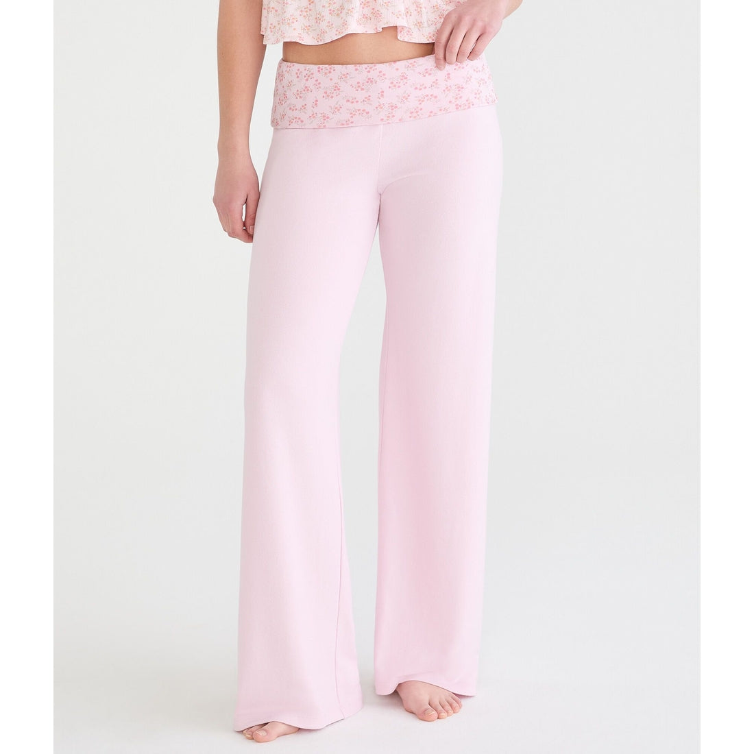 Print Fold-Over Sleep Pants
