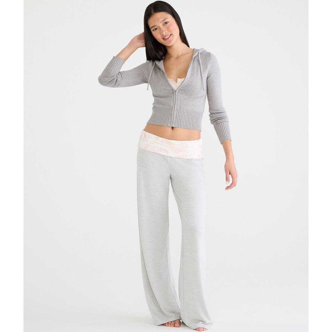 Print Fold-Over Sleep Pants