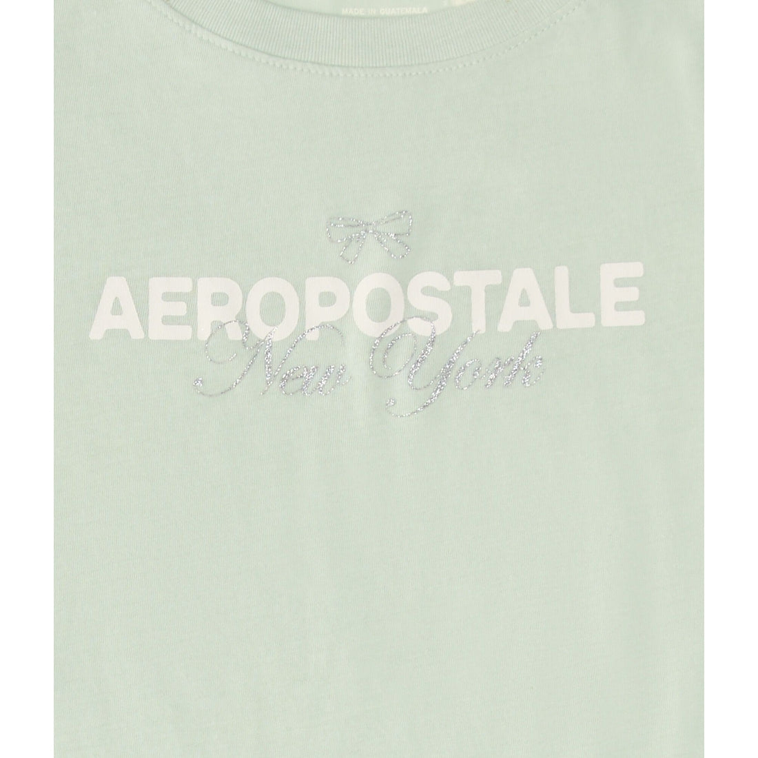 Aeropostale Bow Glitter Graphic Tee