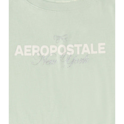 Aeropostale Bow Glitter Graphic Tee