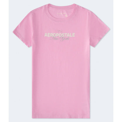 Aeropostale Bow Glitter Graphic Tee