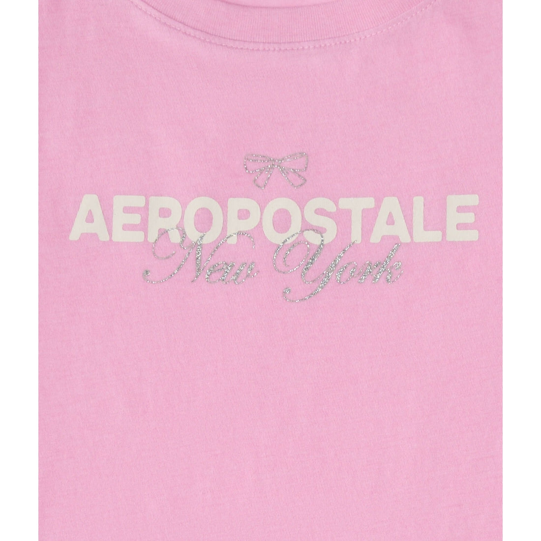 Aeropostale Bow Glitter Graphic Tee