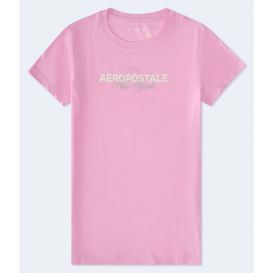 Aeropostale Bow Glitter Graphic Tee