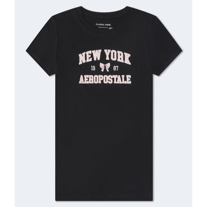 Aeropostale New York Bow Applique Graphic Tee