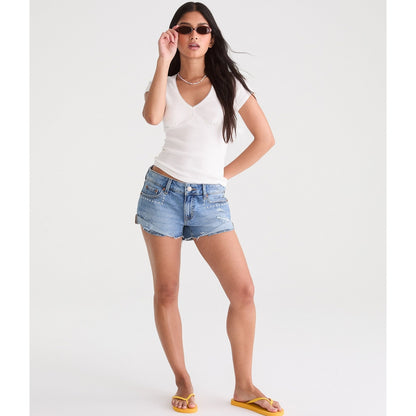 Seriously Soft Picot-Trim V-Neck Tee