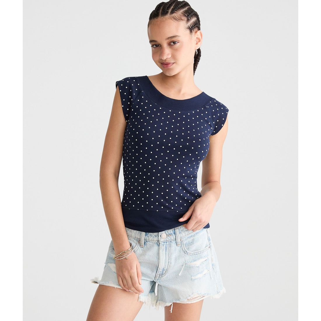 Seriously Soft Polka Dot Wide-Neck Raglan