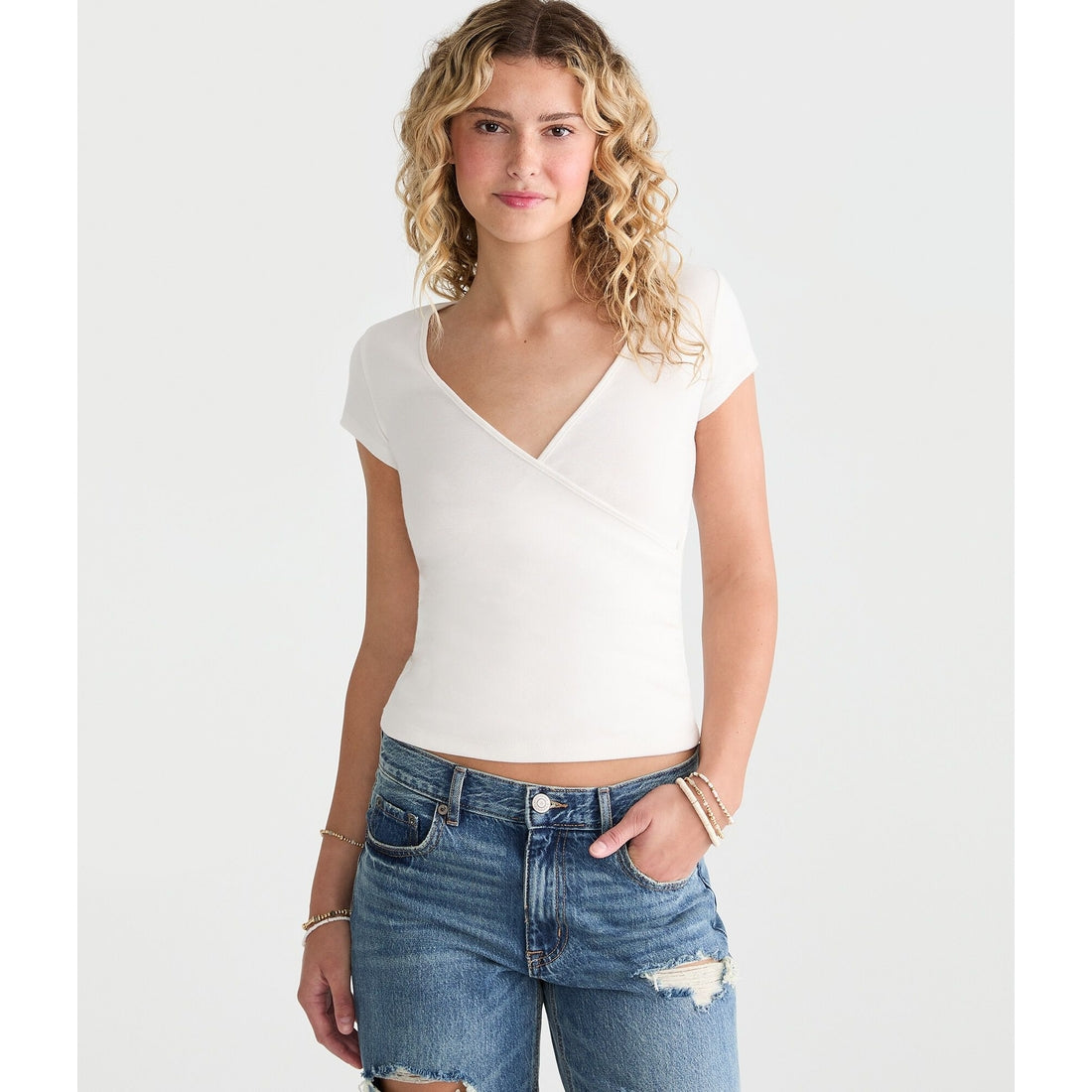 Seriously Soft Wrap-Front V-Neck Tee