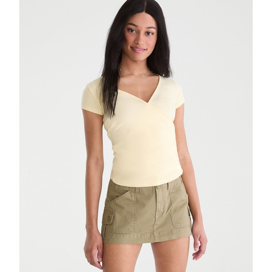 Seriously Soft Wrap-Front V-Neck Tee