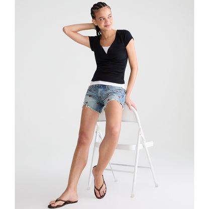 Seriously Soft Wrap-Front V-Neck Tee