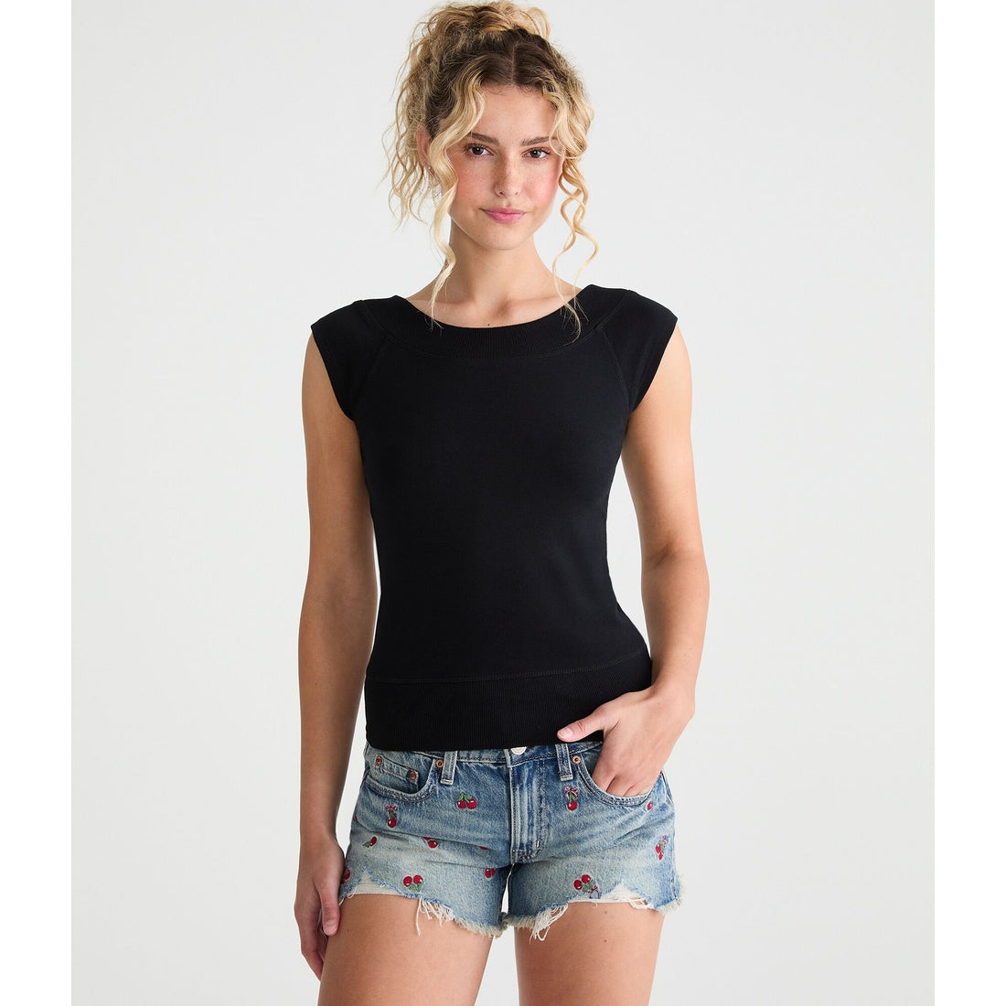 Seriously Soft Wide-Neck Raglan Tee