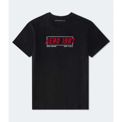 Aeropostale 1987 Box Logo Applique Graphic Tee