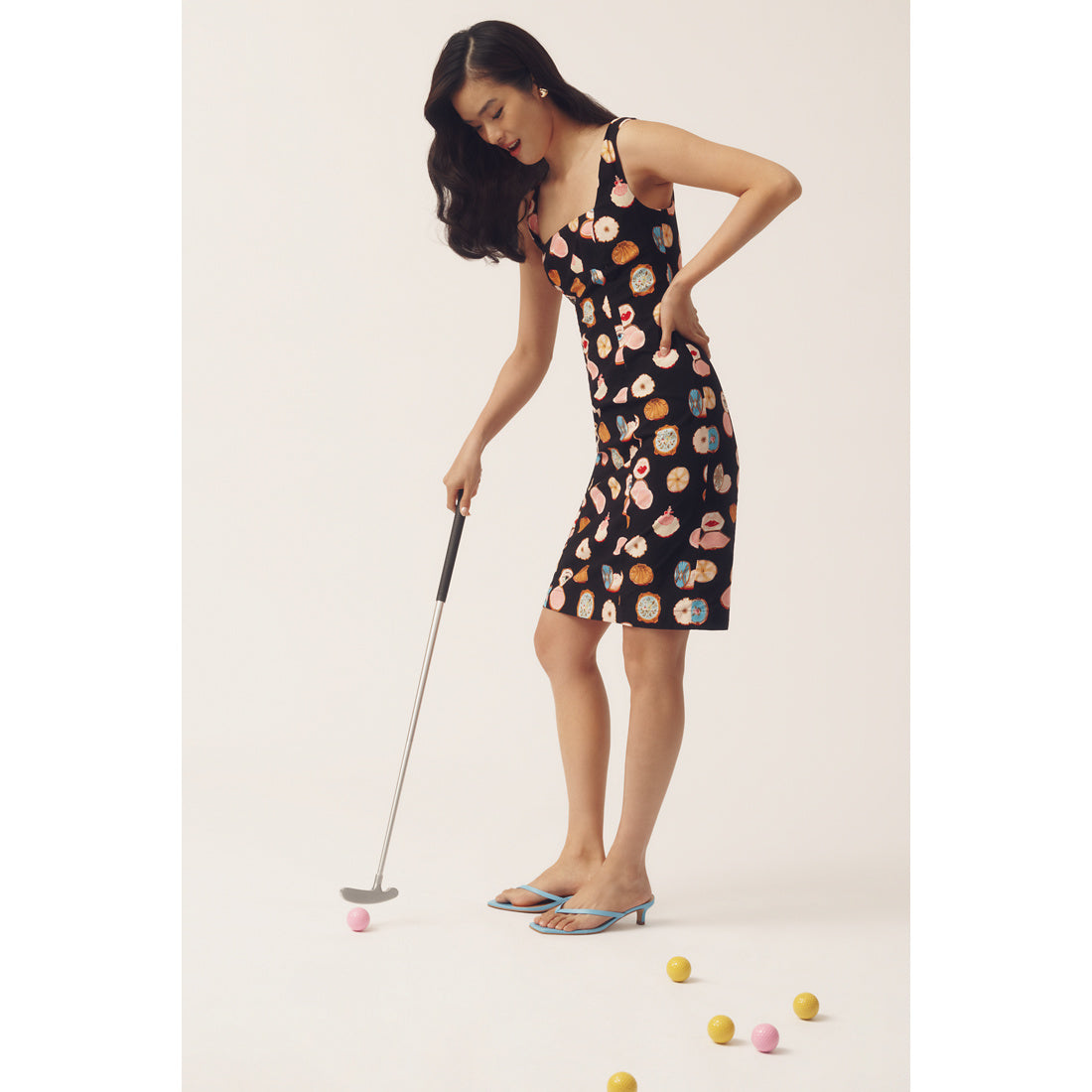Fitted Square-Neck Mini Dress: Danielle Kroll Edition by Maeve