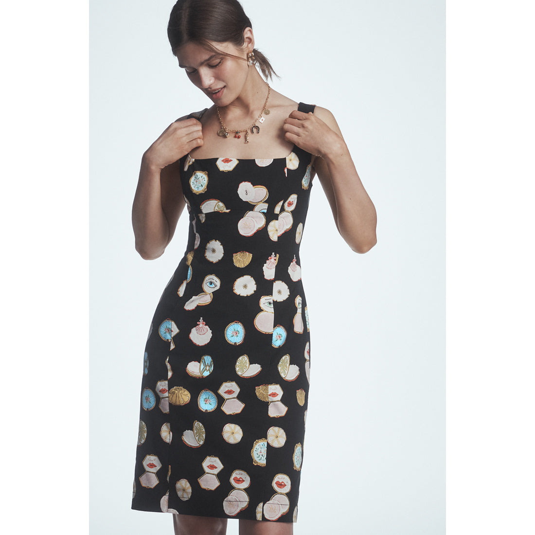 Fitted Square-Neck Mini Dress: Danielle Kroll Edition by Maeve