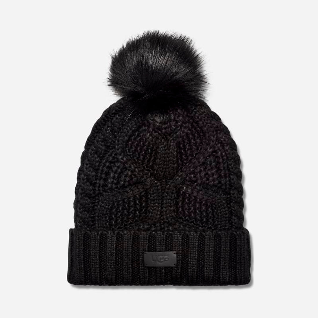 UGG® Women's Cable Beanie With Pom Knit/Faux Fur