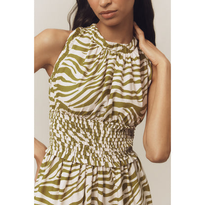 Sleeveless Poplin Smocked Midi Dress by Anthropologie