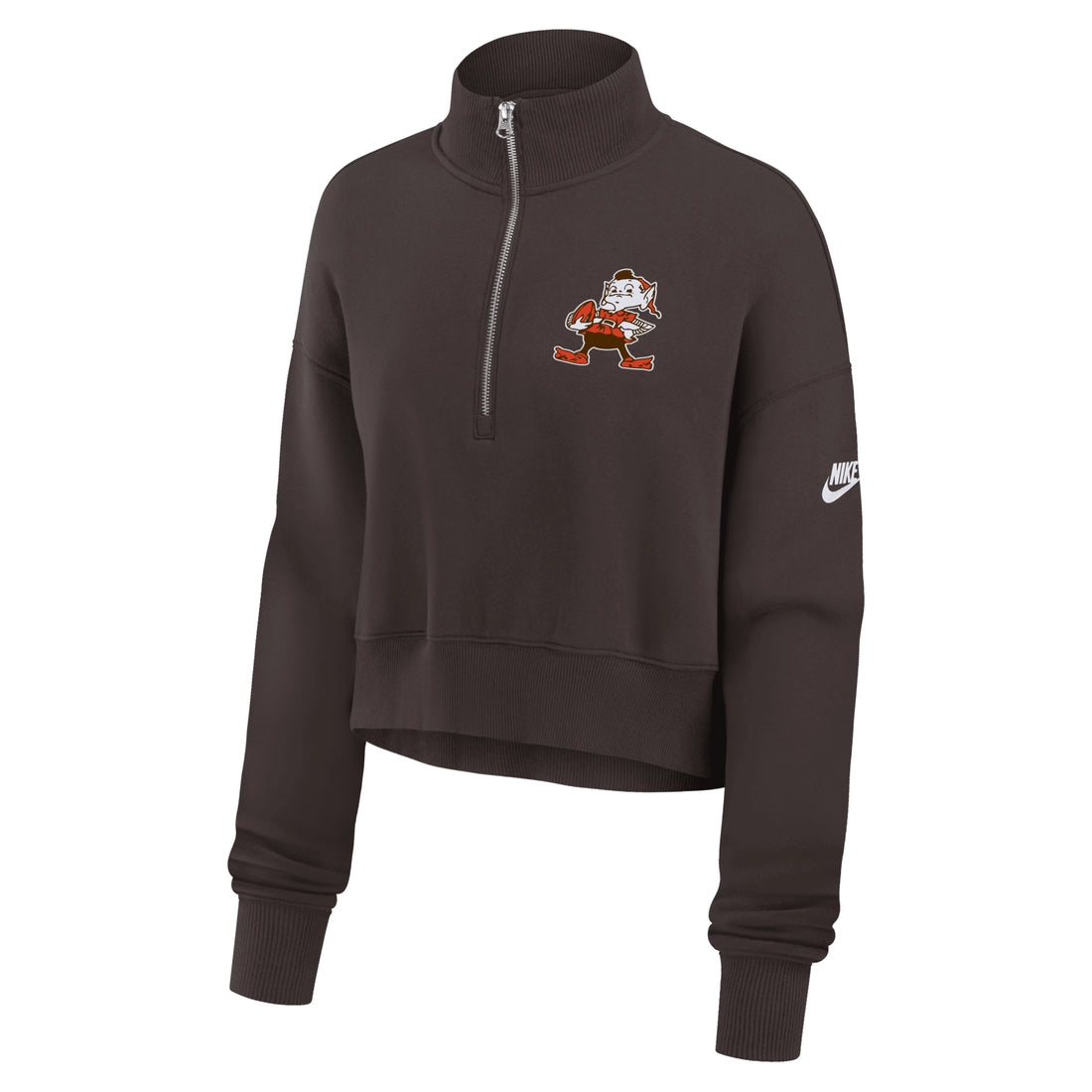 Cleveland Browns Rewind Phoenix Nike Women's NFL Cropped 1/4-Zip Crew