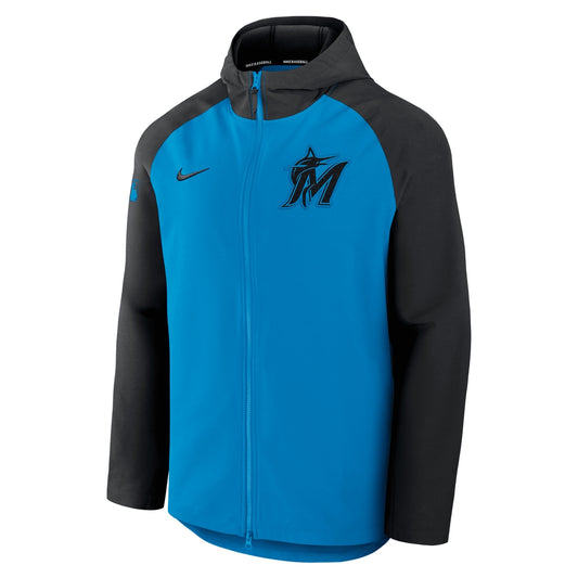 Men's Miami Marlins Authentic Collection Menâs Nike Therma MLB Full-Zip Jacket