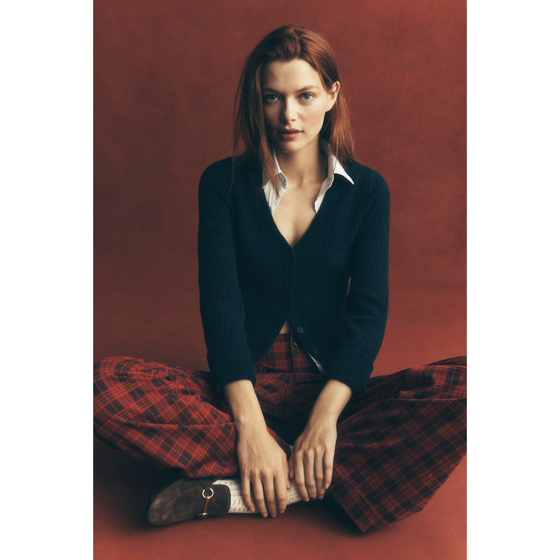 Twofer Cable-Knit Cardigan Sweater by Maeve