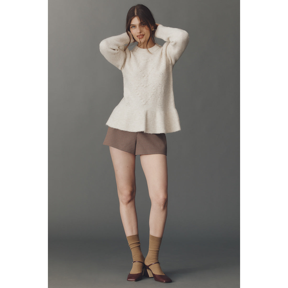 Textured Ruffled Waist Sweater by Anthropologie
